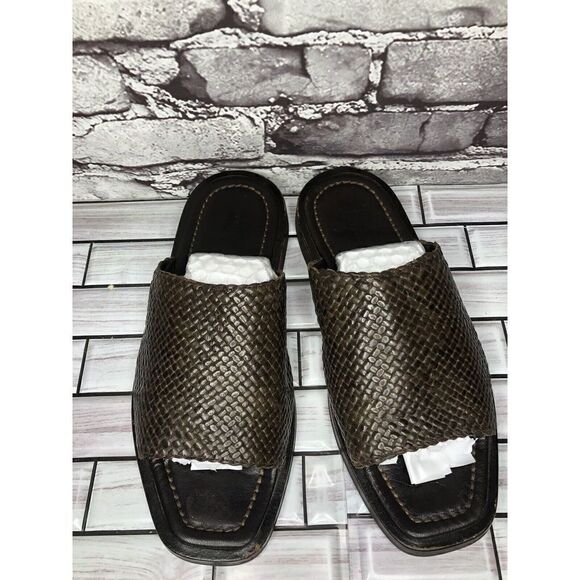 To Boot New York by Adam Derrick Brown Leather Slides Sandals Men Sz 8M US/41EU - Picture 5 of 16